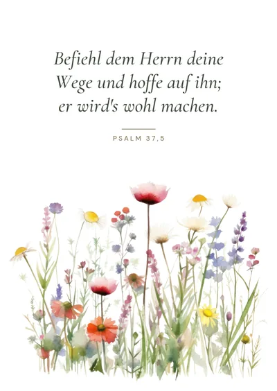 Postkarte Bibelworte mit Wildblumen, Motiv 02