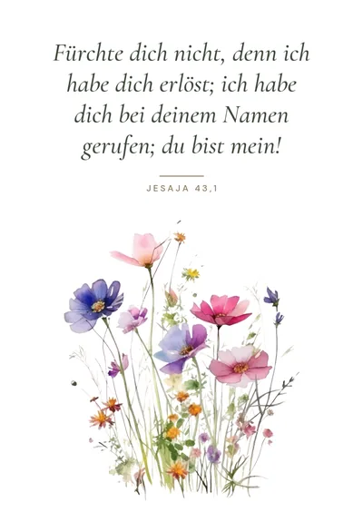 Postkarte Bibelworte mit Wildblumen, Motiv 11