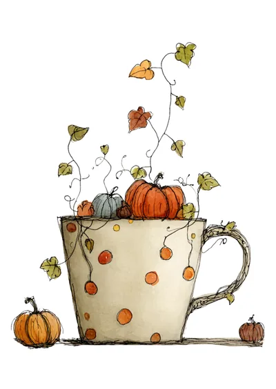 Postkarte Herbsttassen, Motiv 03